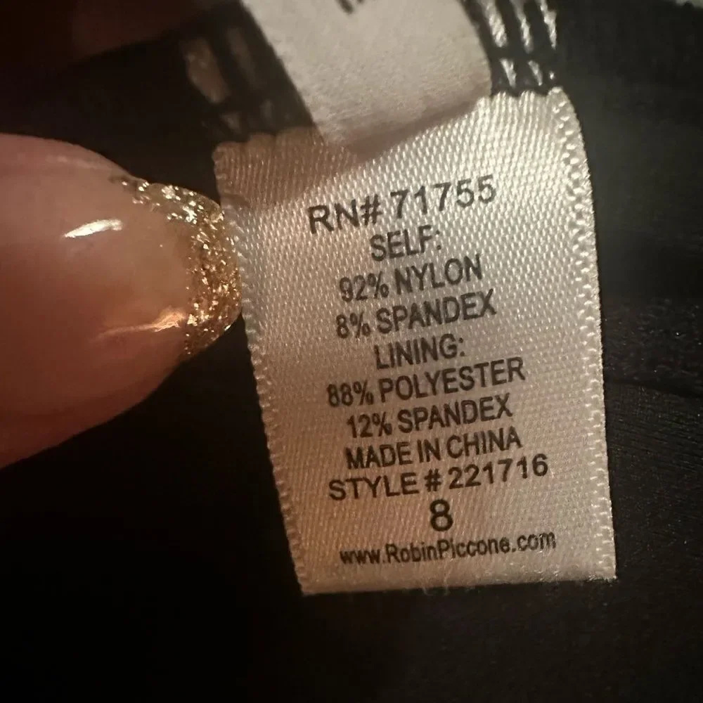 Robin Piccone Ava Plunge Neck Tie-Front One Piece Swimsuit size 8
